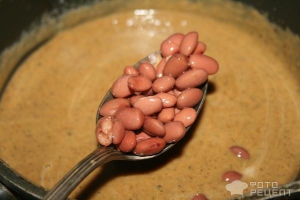 Рецепт: Крем-суп грибной - С неожиданным дополнением в виде фасоли