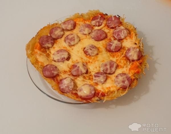 Рецепт: Пицца картофельная - Пицца на сковороде, быстрая пицца без выпечки в духовке.