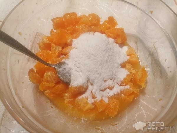 Рецепт: Пирог с мандаринами - из насыпного теста