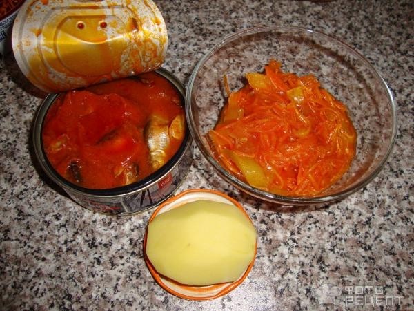 Рецепт: Рыбный суп из кильки в томатном соусе - как в детстве