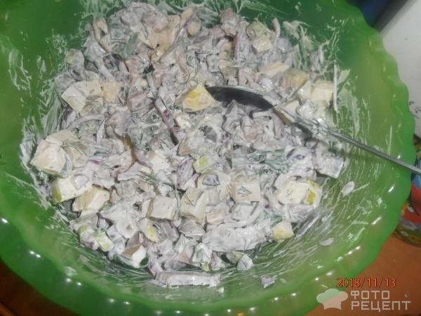 Рецепт: Селедка по-баварски - немецкий салат с селедкой