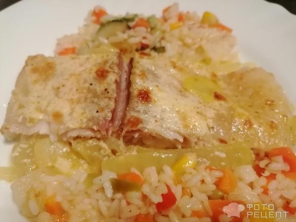 Рецепт: Филе пангасиуса запеченное с овощами - по-отдельности, но съедается вместе и с удовольствием