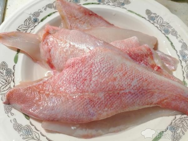 Рецепт: Запеченное филе морского окуня - с цветной капустой в духовке