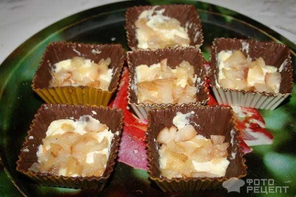 Рецепт: Чизкейк без выпечки - Мини-пирожные в шоколадной глазури