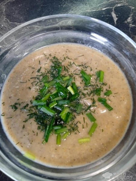 Рецепт: Грибной крем-суп - С кабачком