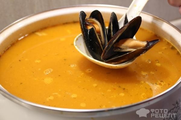 Рецепт: Рыбный суп "Буйабес" - С морепродуктами