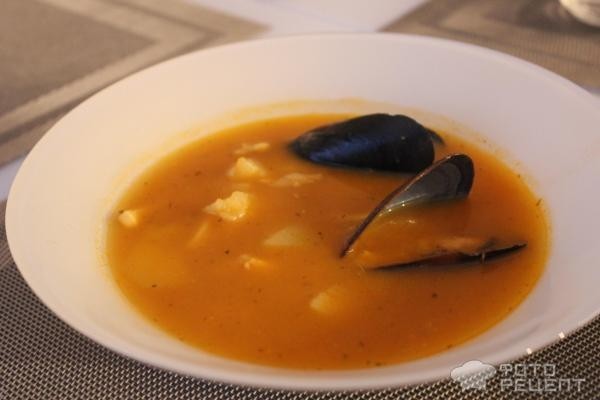 Рецепт: Рыбный суп "Буйабес" - С морепродуктами