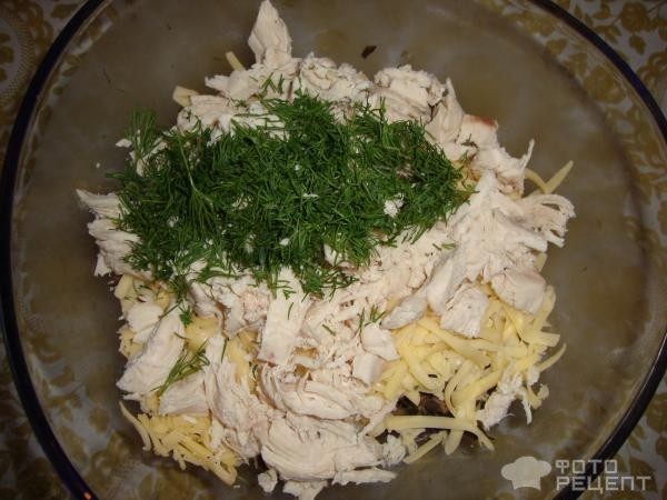 Рецепт: Салат "Курица с грибами" - вкусный
