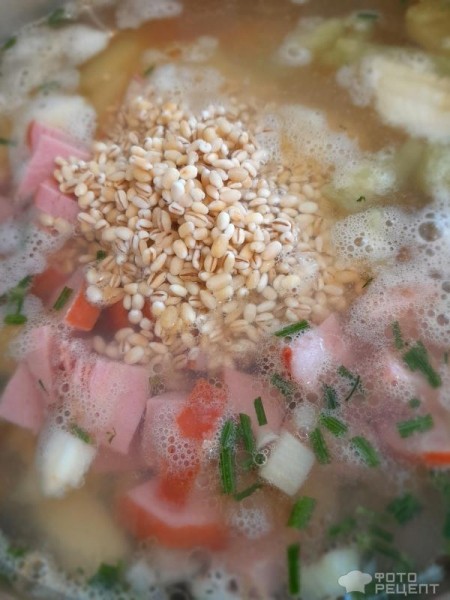 Рецепт: Суп "Кулеш" с перловкой - Сварить суп за 20 минут легко и просто! Густой, наваристый, на бульоне из индейки.