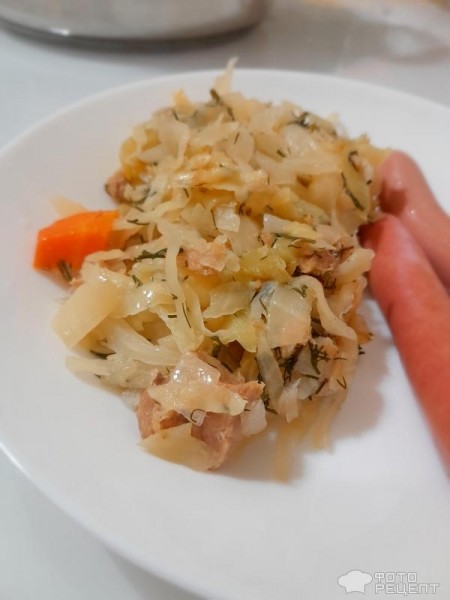Рецепт: Тушеная капуста с тунцом и перцем - Лёгкое диетическое блюдо на ужин, рыбное меню в Великий пост!