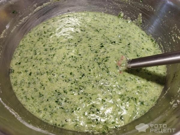 Рецепт: Зеленый кекс - со щавелем и манной крупой