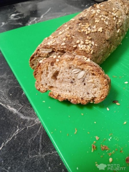 Рецепт: Бездрожжевой хлеб - Без закваски из цельнозерновой муки