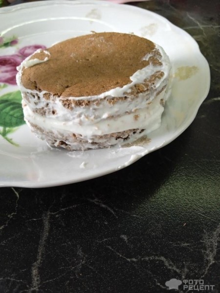 Рецепт: Бисквитные пирожные с шоколадом - С мягким творожком. Полезные сладости.
