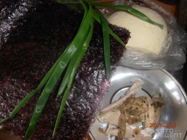 Рецепт: Корейский омлет - с водорослями нори и соевым соусом