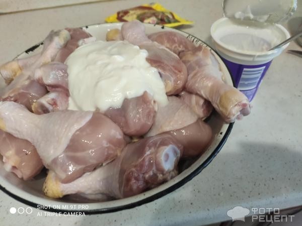 Рецепт: Куриная голень в майонезном соусе запеченная в духовке - В моем исполнении.