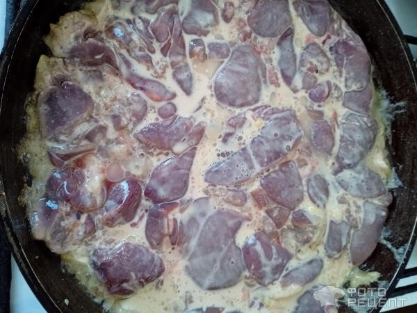Рецепт: Куриная печень в маринаде - Очень вкусная печень и смотрится красиво
