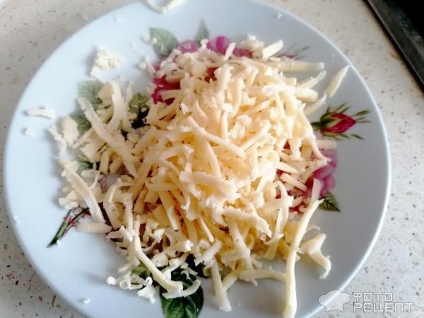 Рецепт: Лепешка с сыром На завтрак - с ветчиной и овощами на сковороде.