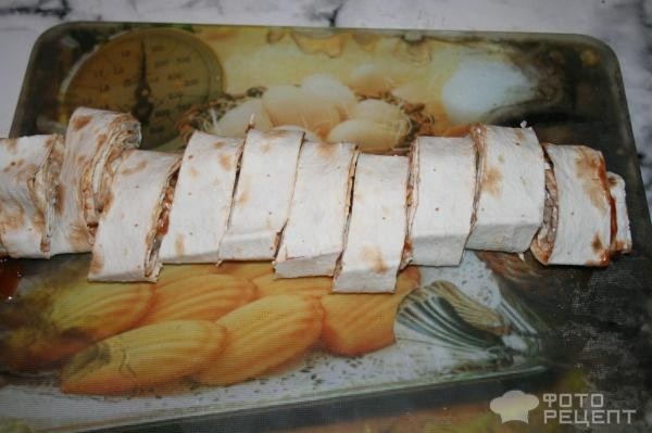Рецепт: Закусочные рулетики из лаваша - Жареные на сковороде