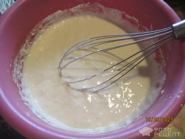 Рецепт: Заливной пирог - с творогом и брусникой