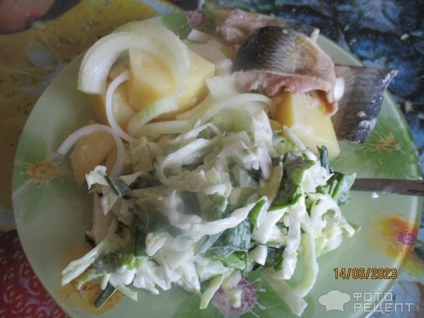 Рецепт: Салат из весенних овощей - с огорода