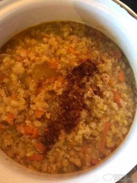 Рецепт: Чечевичный суп - по-домашнему
