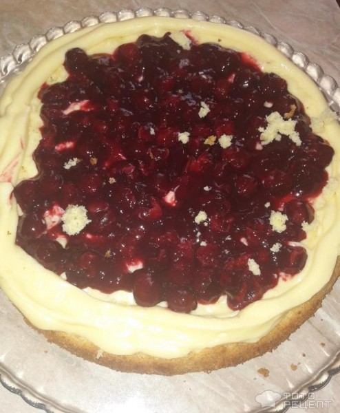 Рецепт: Торт "Бисквитный с фруктовым желе" - С вишневым желе и Кремом Пломбир