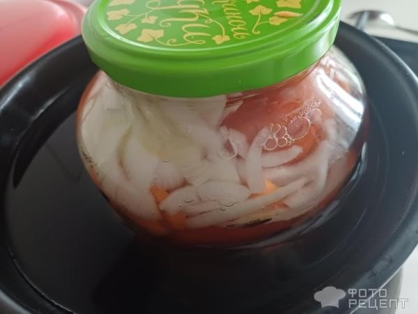 Рецепт: Консервированные помидоры с морковью - без уксуса.