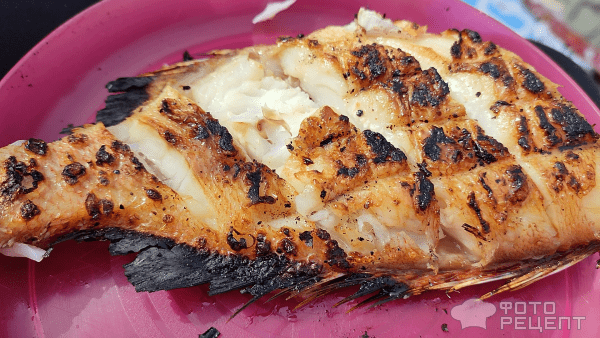 Рецепт: Морской окунь на мангале - вкуснее скумбрии и терпуга и даже вкуснее шашлыка)))