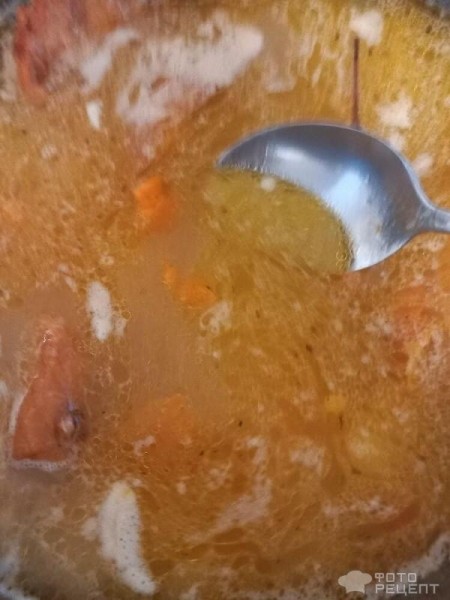 Рецепт: Суп с булугуром и вермишелькой с копченой курочкой - "по - домашнему"