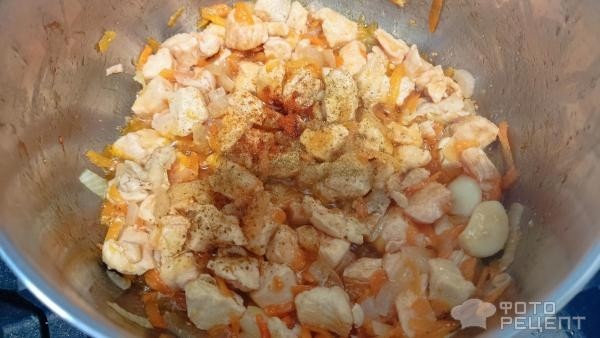 Рецепт: Гречка с куриным филе - Рассыпчатая и вкусная