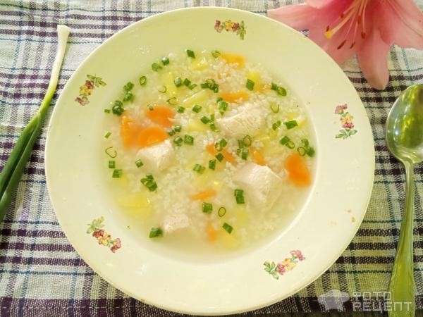 Рецепт: Рисовый суп с куриным филе - для детей