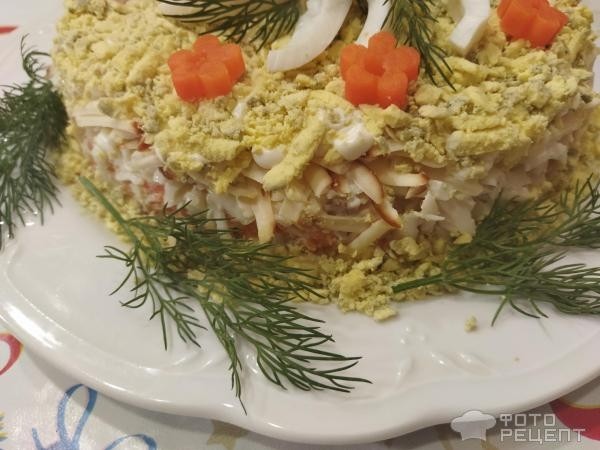 Рецепт: Салат Мимоза с копченым сыром - "Копченая мимоза" с копченой иваси и копчёным колбасным сыром