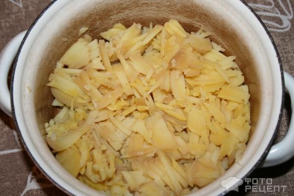 Рецепт: Запеканка с тертым картофелем - с варено-копченым карбонадом
