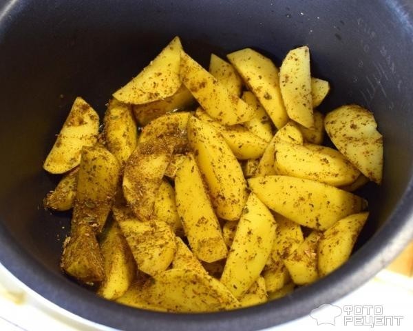 Рецепт: Жареный картофель в мультиварке - с ароматной приправой