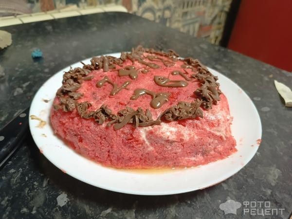 Рецепт: Торт "Красный бархат" - Со вкусом сыра