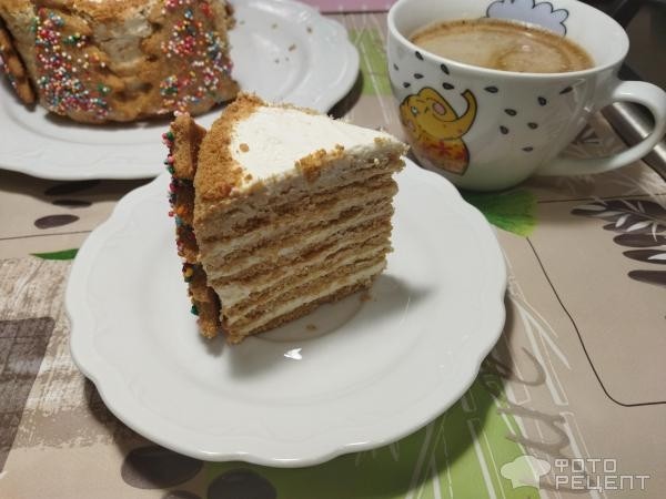 Рецепт: Торт с творожным кремом - овсяный медовик с творожным кремом