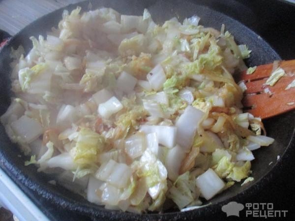 Рецепт: Тушеная капуста с гречкой - с пекинской капустой и мясом