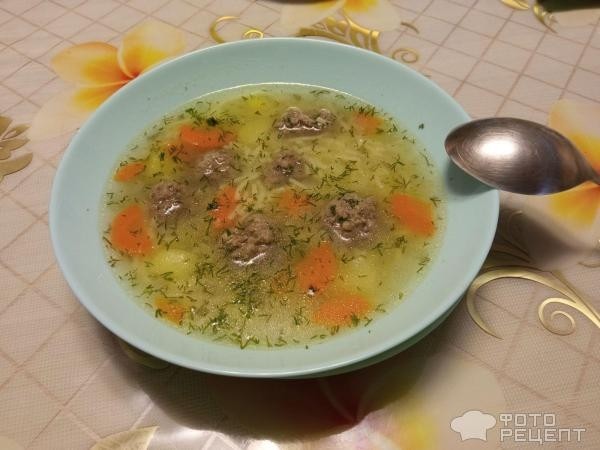 Рецепт: Суп с фрикадельками - Быстро, просто и вкусно.