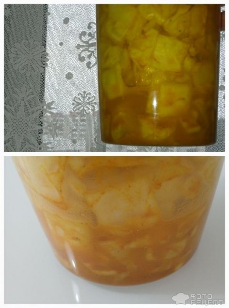Рецепт: Капуста по-корейски - Яркая красивая маринованная капуста с куркумой.