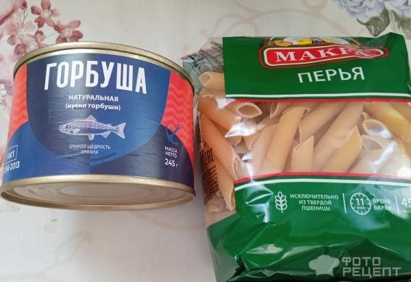 Рецепт: Паста с рыбным соусом - " А- ля пенне с лососем" или паста с консервой