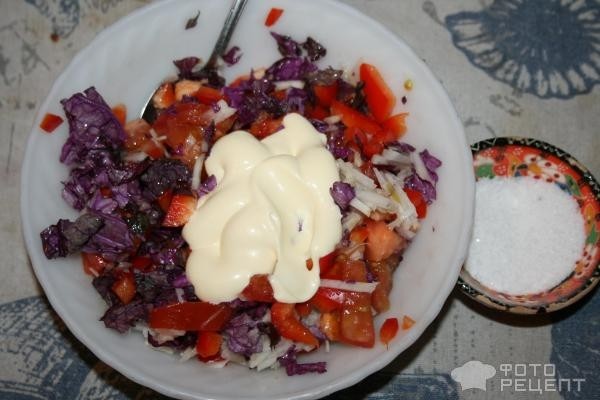 Рецепт: Салат "Светофор" - Овощной