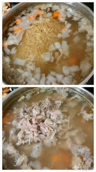 Рецепт: Вермишелевый суп на курином бульоне - С сухариками