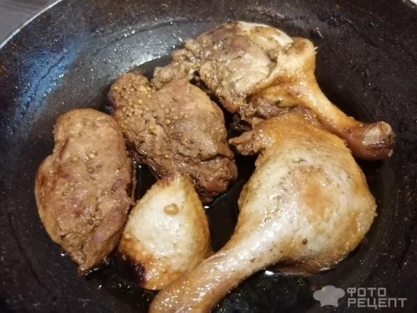 Рецепт: Жареная утка - В медово-горчичном маринаде