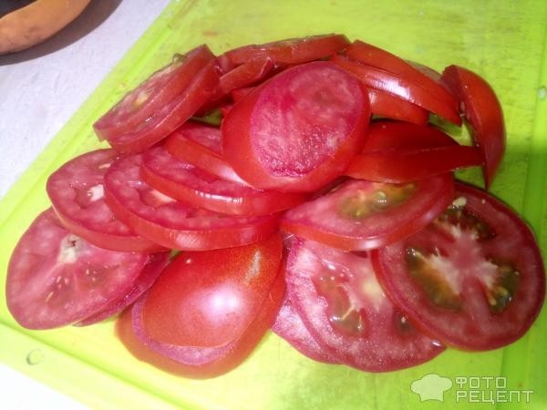 Рецепт: Кабачки в кляре - с помидорами