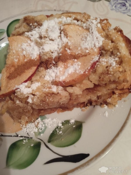 Рецепт: Открытый пирог с яблоками - Пирог " Три стакана" (без яиц)