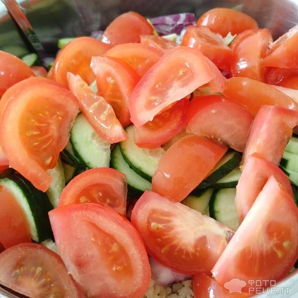 Рецепт: Турецкий салат "Кисир" - С булгуром и свежими овощами.